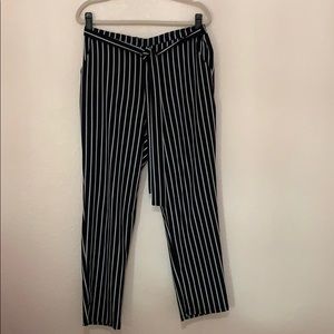 Black and White striped dress pants